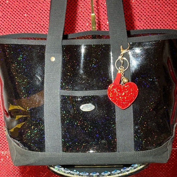 Coach Black Vinyl Tote w/Cloth Trim 19” x 12” x 6”. EUC - Picture 1 of 11